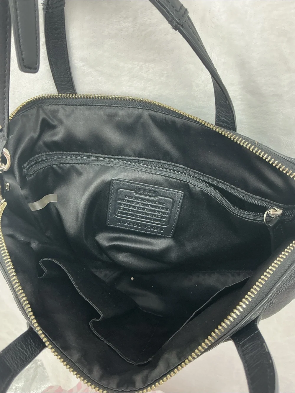 Coach Black Leather Satchel with Adjustable Strap c19